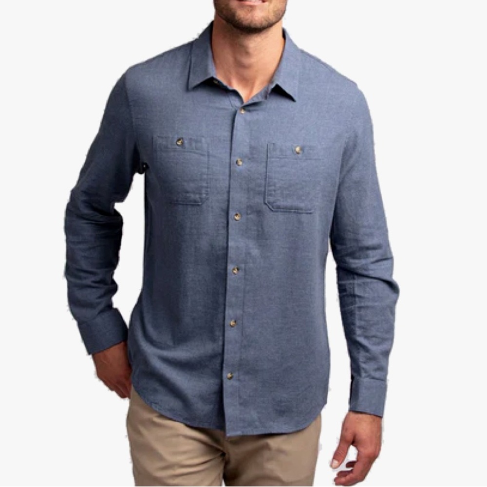 NWT Travis Mathew Hefe button down Vintage Indigo Size M